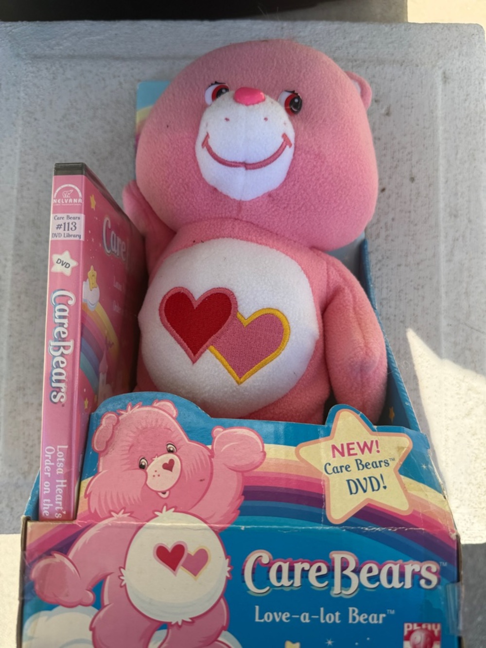 Care Bears Love-a-Lot Bear Plush - Pink with Red & Yellow Hearts